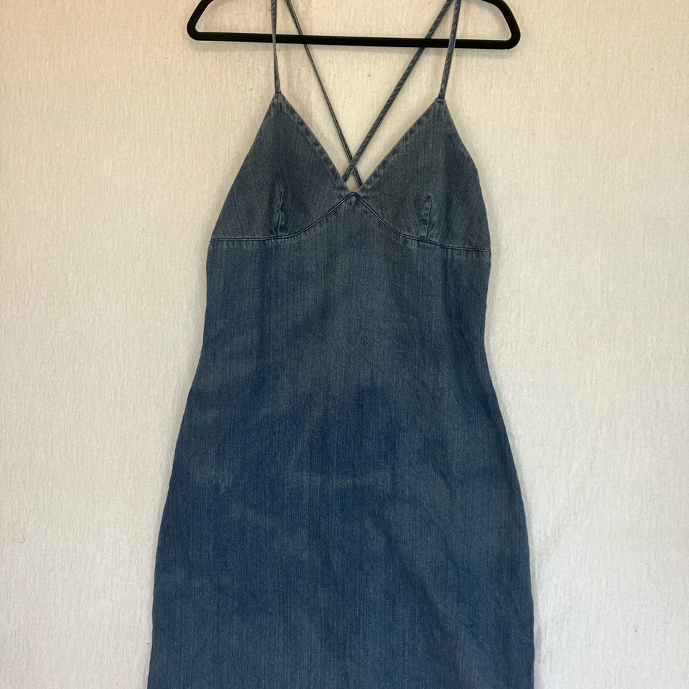Blue Denim Strappy Dress